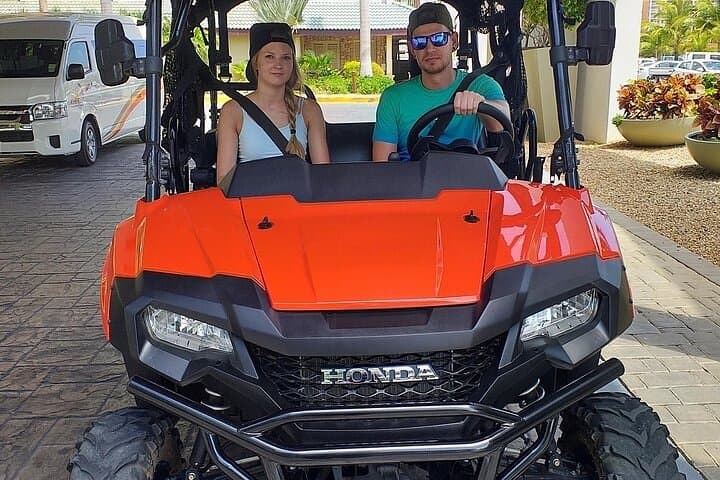Can Am Defender UTV on Aruba terrain